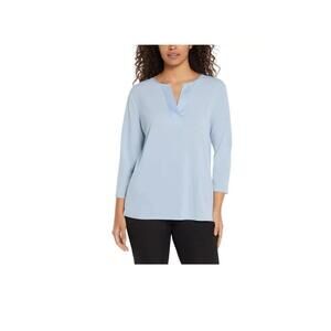 Banana Republic Women's 3/4 Sleeve V Neck Tunic Top | Blue | Size L.  AY